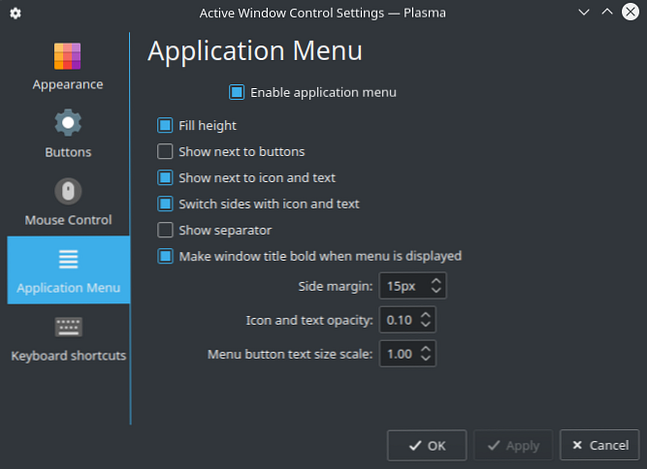 Window controller. Window Control. Active Window. Window Control buttons. Plasma Window